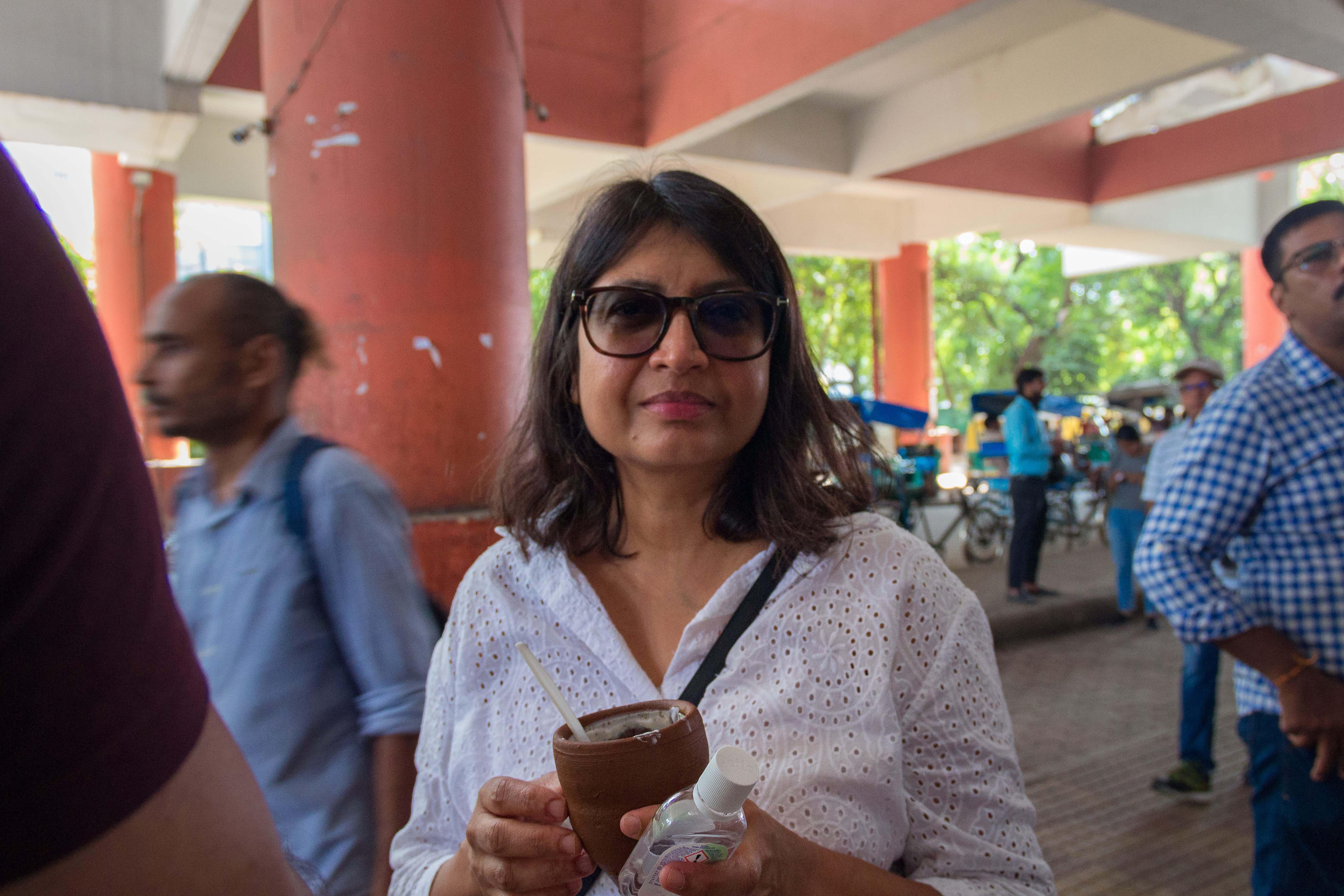Bagya smiling beside home-cooked dishes